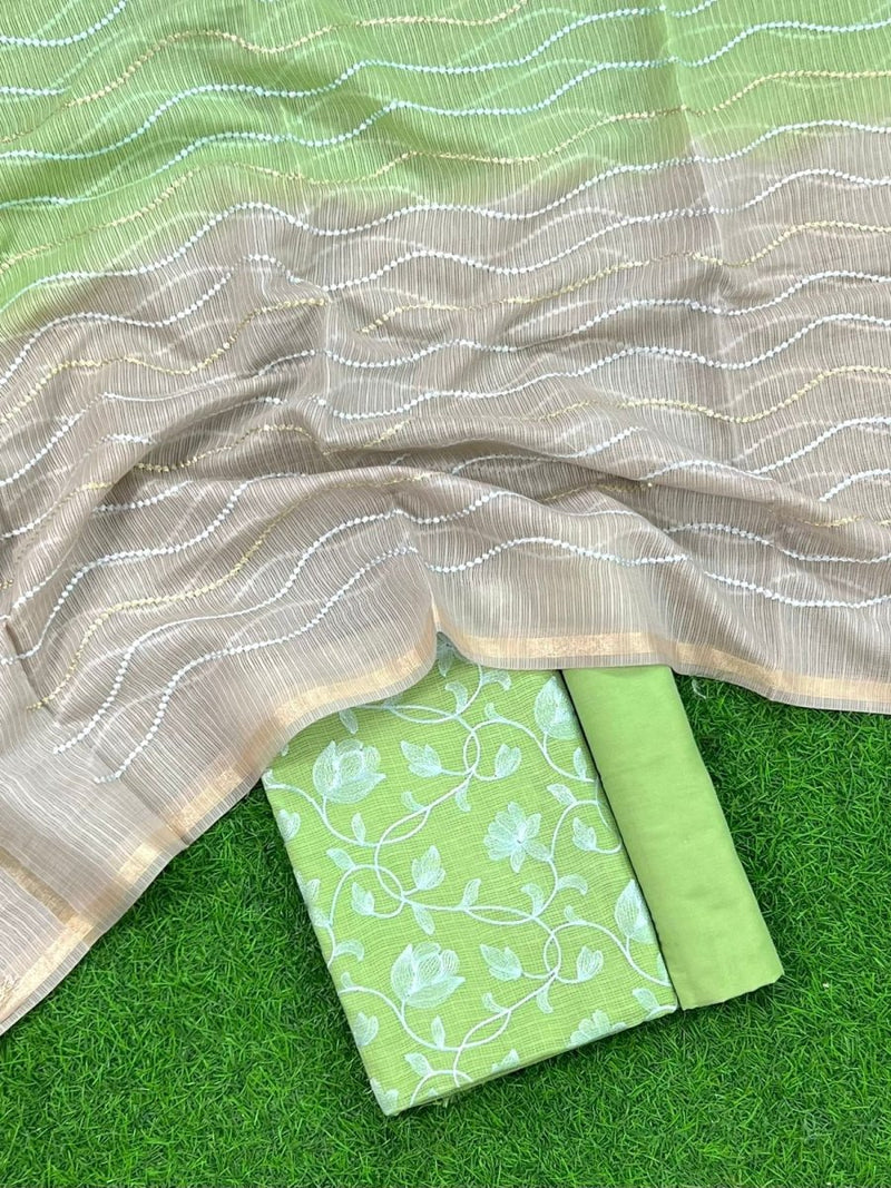 Kota Doria Unstitched Salwar Suit - Leheriya