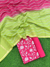 Kota Doria Unstitched Salwar Suit - Leheriya