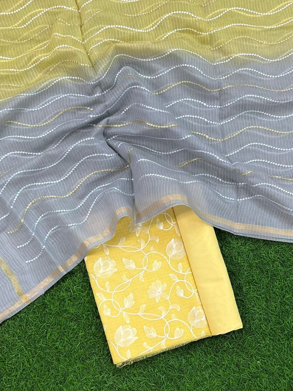 Kota Doria Unstitched Salwar Suit - Leheriya