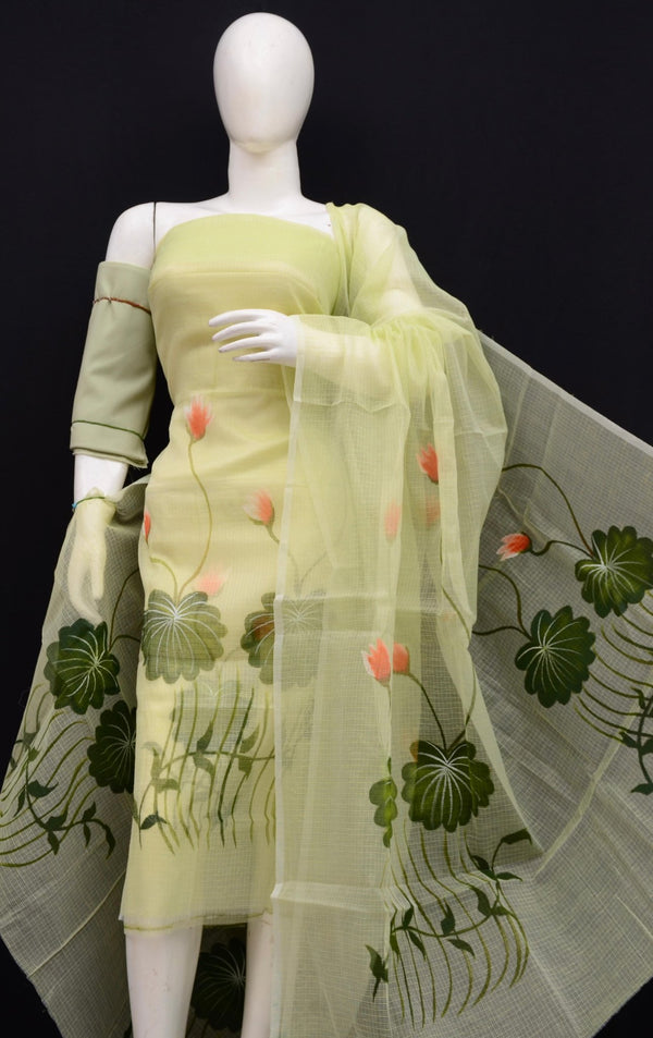 Kota Hand Painted 3 pc Salwar Suit - Leheriya