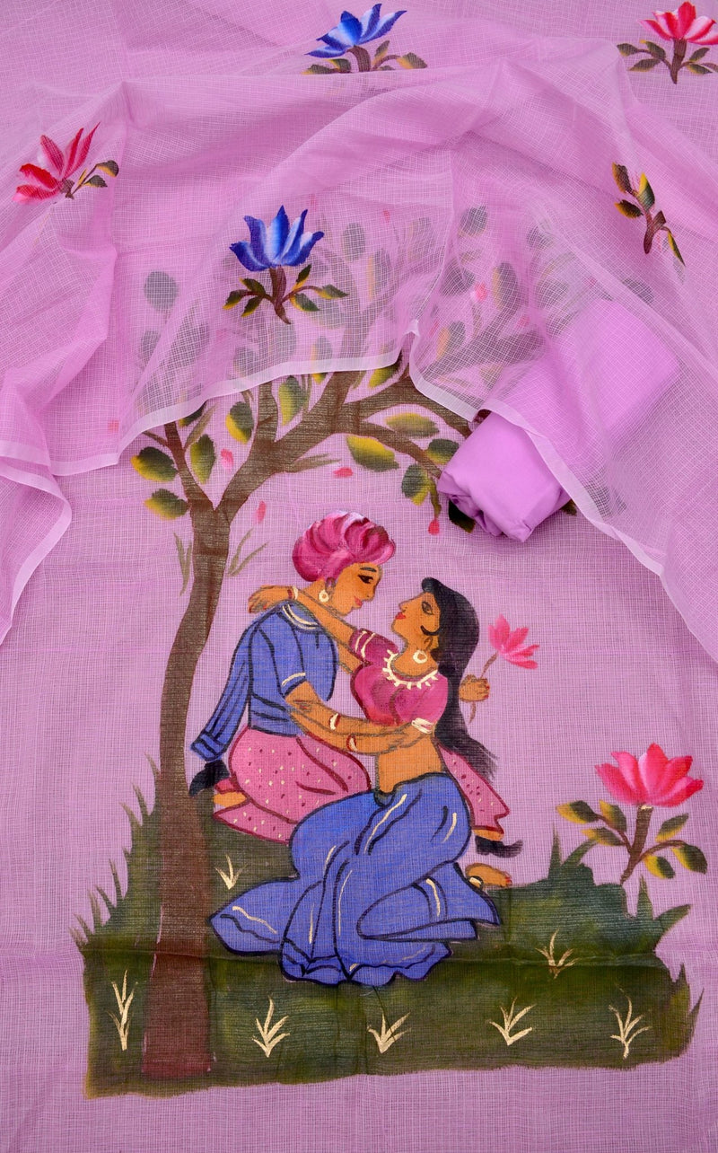 Kota Hand Painted 3 pc Salwar Suit - Leheriya
