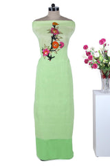 Light Green Kota Doria Salwar Kameez with Embroidery Front Detailing - Leheriya