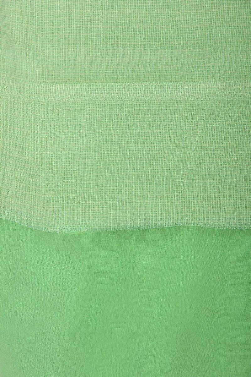 Light Green Kota Doria Salwar Kameez with Embroidery Front Detailing - Leheriya