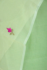 Light Green Kota Doria Salwar Kameez with Embroidery Front Detailing - Leheriya