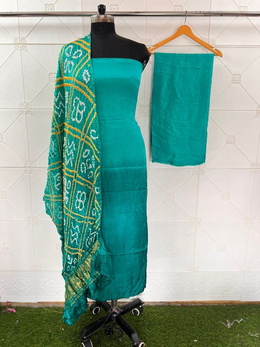 Luxurious Pure Modal Silk Natural Ajrakh 3 pc Salwar Suit with ...