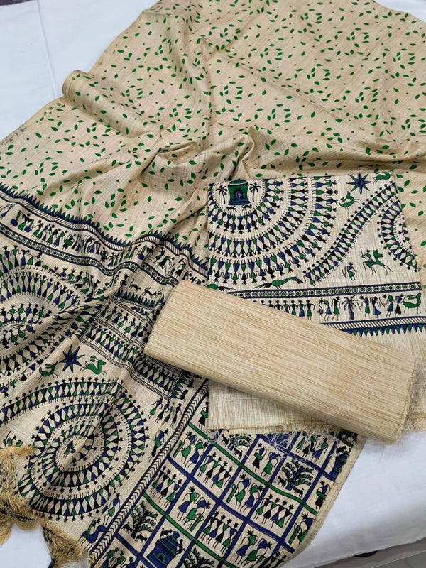 Madhubani Print 3pc Salwar Suit - Leheriya