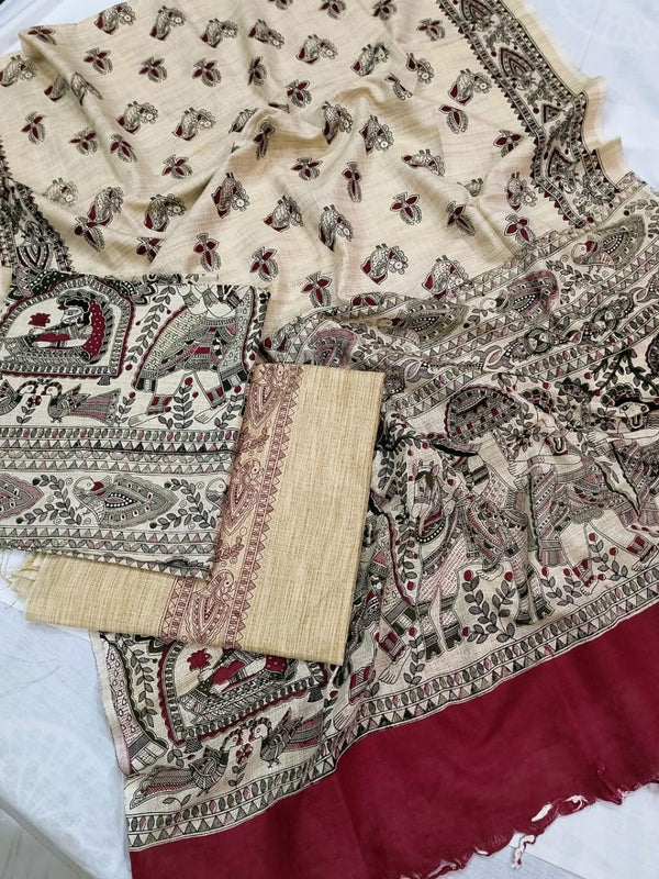 Madhubani Print 3pc Salwar Suit - Leheriya