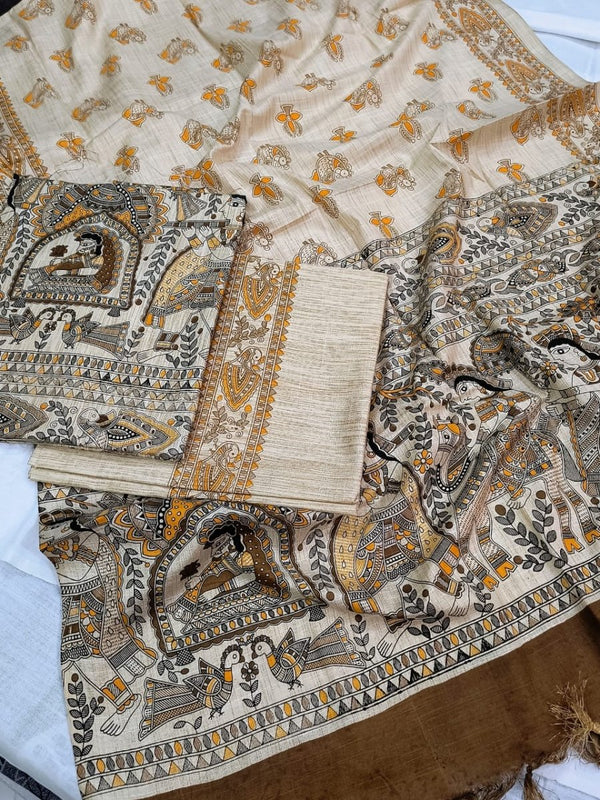 Madhubani Print 3pc Salwar Suit - Leheriya