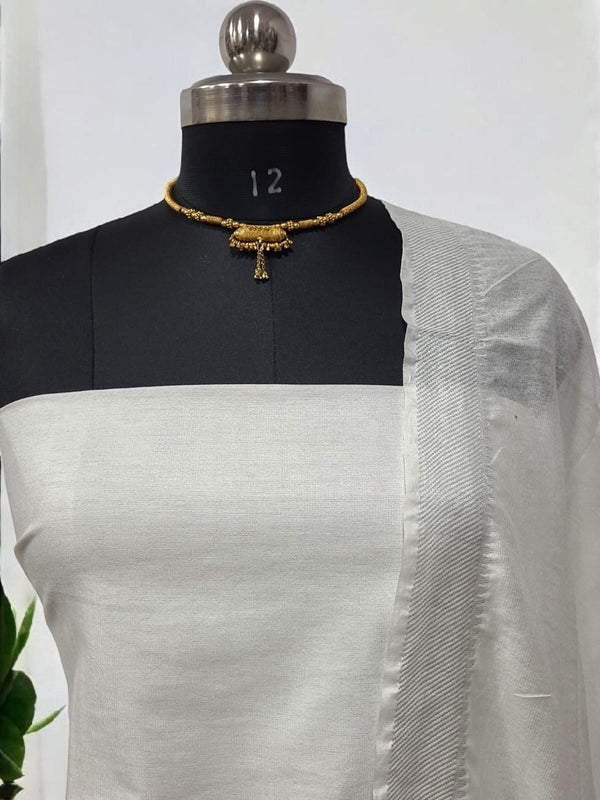 Mangalgiri Zari Border 3pc Cotton Silk Salwar Suit - Leheriya