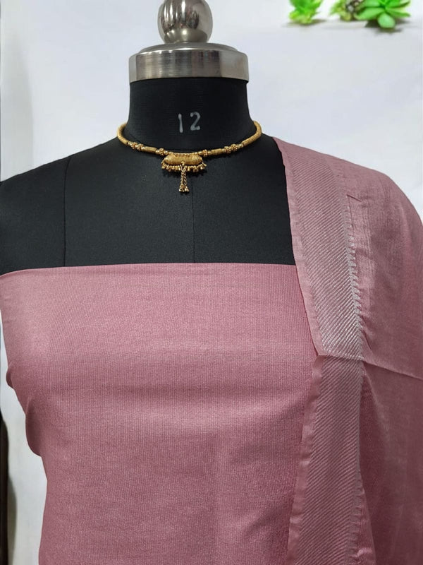 Mangalgiri Zari Border 3pc Cotton Silk Salwar Suit - Leheriya