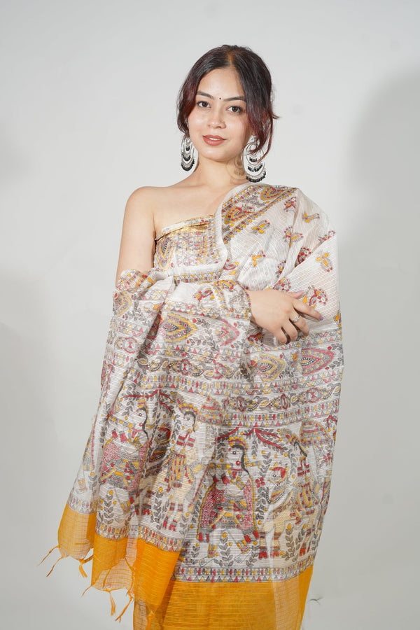 Mithila Madhubani Kota Doria Cotton 3 pc Salwar Suits - Leheriya