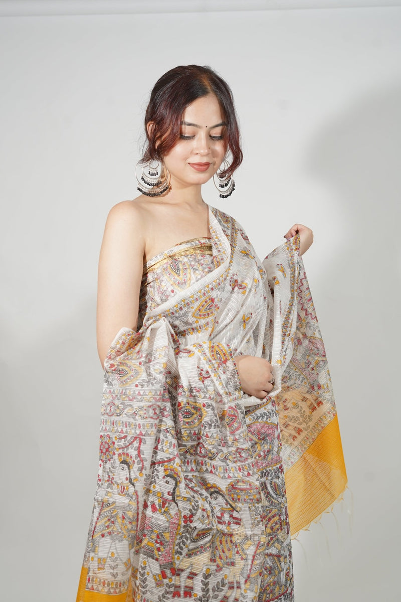 Mithila Madhubani Kota Doria Cotton 3 pc Salwar Suits - Leheriya