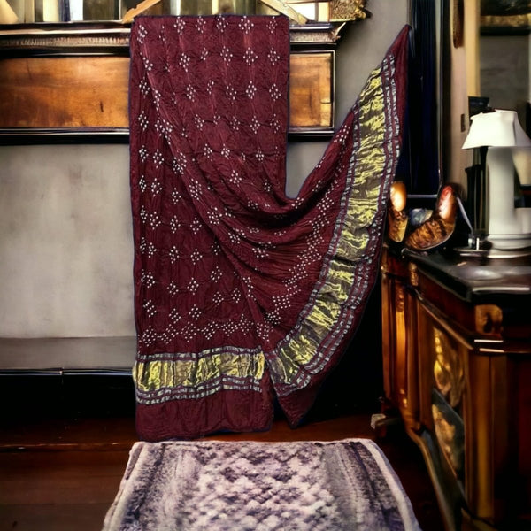 Modal Silk Bandhani Dupatta - Leheriya