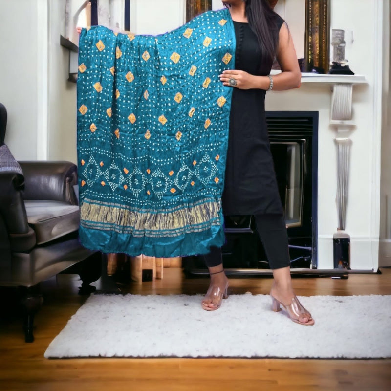 Modal Silk Bandhani Dupatta - Leheriya