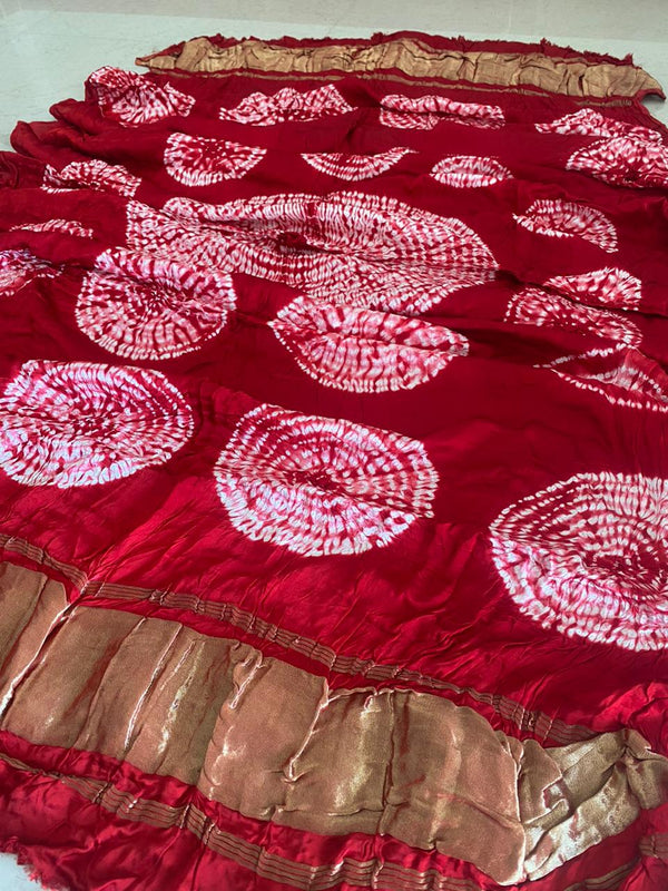 Modal Silk Colorful Shibori Dupatta with Lagdi Patta - Leheriya