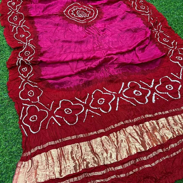 Pure Modal Silk Tie & Dye Hand Bandhani Dupatta