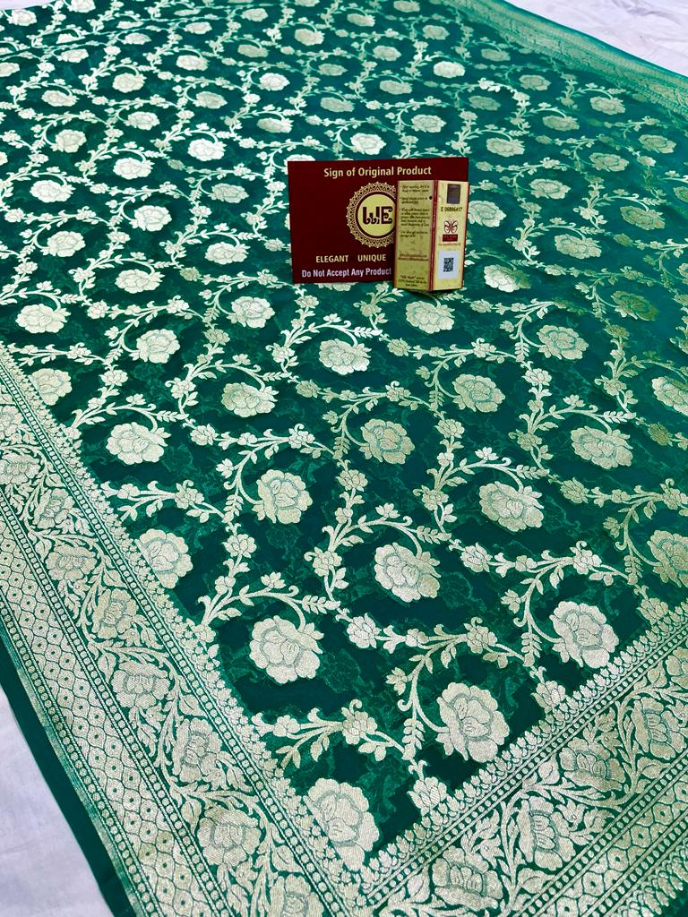 Original & Pure Khaddi Georgette Banarasi Dupattas - Leheriya