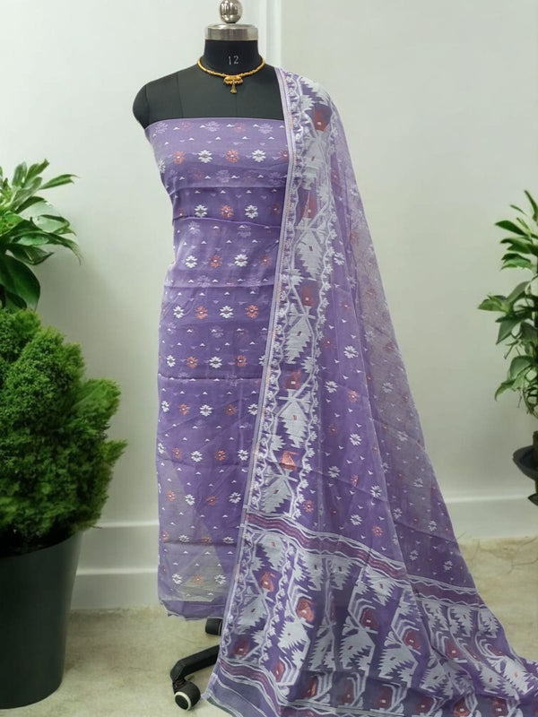 Original Woven Dhakai Jamdani 2 pc Salwar Suit - Leheriya