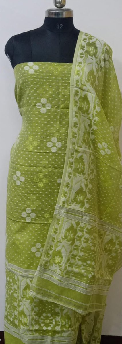 Original Woven Dhakai Jamdani 2 pc Salwar Suit - Leheriya