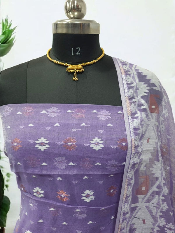 Original Woven Dhakai Jamdani 2 pc Salwar Suit - Leheriya