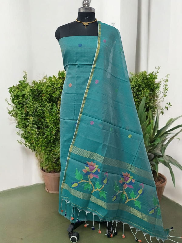 Original Woven Jaal Muslin Jamdani 2 pc Salwar Suit Set | Lotus | - Leheriya