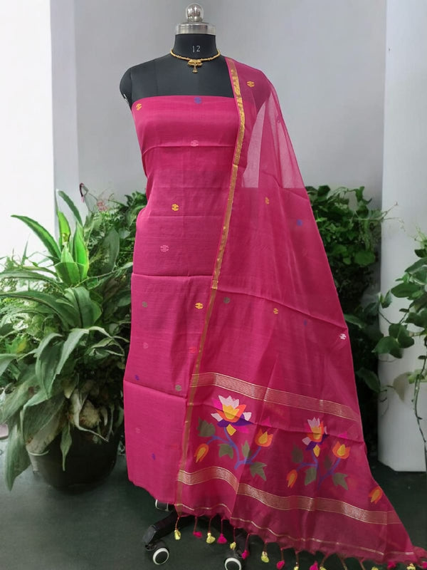 Original Woven Jaal Muslin Jamdani 2 pc Salwar Suit Set | Lotus | - Leheriya
