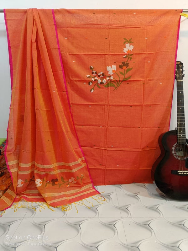 Original Woven Jaal Muslin Jamdani Kurta Dupatta Set - Leheriya