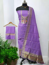 Paithani Weave 3 pc Silk Salwar Suit - Leheriya