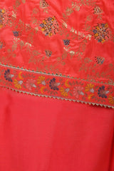 Partywear Orange Dola Silk Salwar Kameez with All Over Woven Meena Pattern - Leheriya
