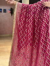 Pink Leheriya Exclusive Bridal Bandhani Real Mirror Work Dupatta - Leheriya