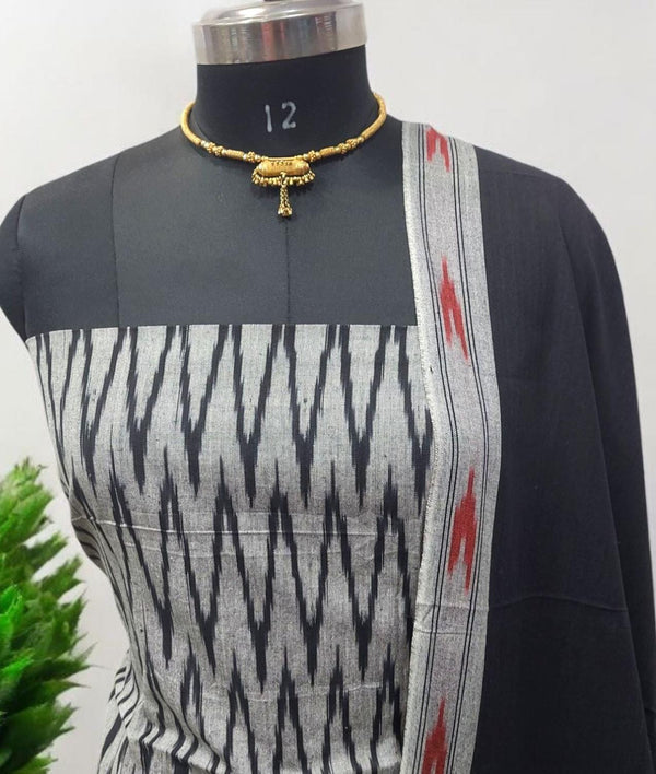 Pochampally Pure Cotton Ikat 3 pc Salwar Suit - Leheriya