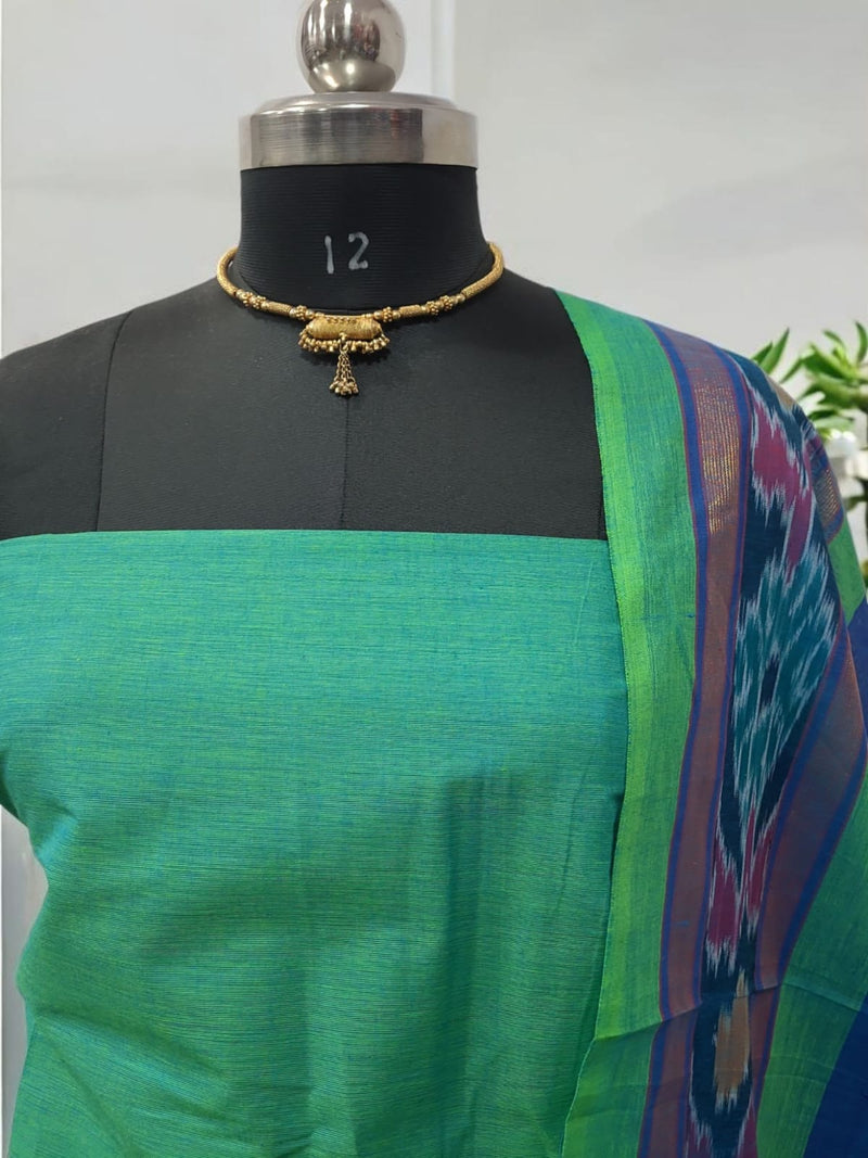 Pochampally Pure Cotton Ikat 3 pc Salwar Suit - Leheriya