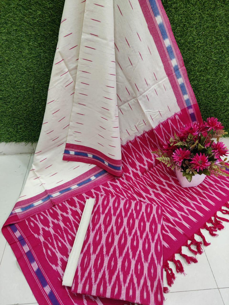 Pochampally Pure Cotton Ikat 3 pc Salwar Suit - Leheriya