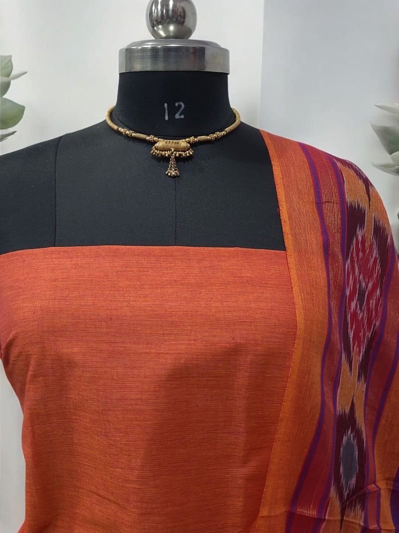 Pochampally Pure Cotton Ikat 3 pc Salwar Suit - Leheriya