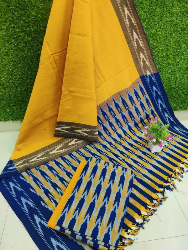 Pochampally Pure Cotton Ikat 3 pc Salwar Suit - Leheriya