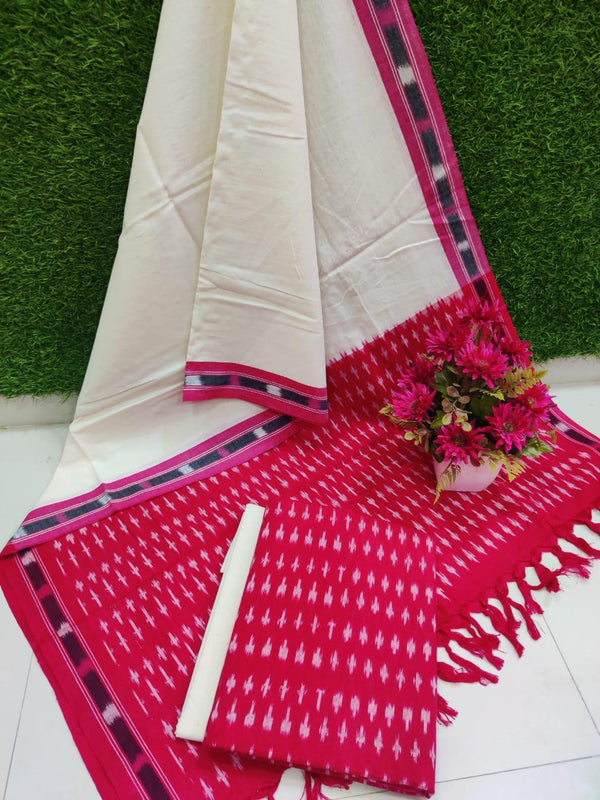 Pochampally Pure Cotton Ikat 3 pc Salwar Suit - Leheriya