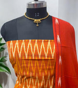 Pochampally Pure Cotton Ikat 3 pc Salwar Suit - Leheriya