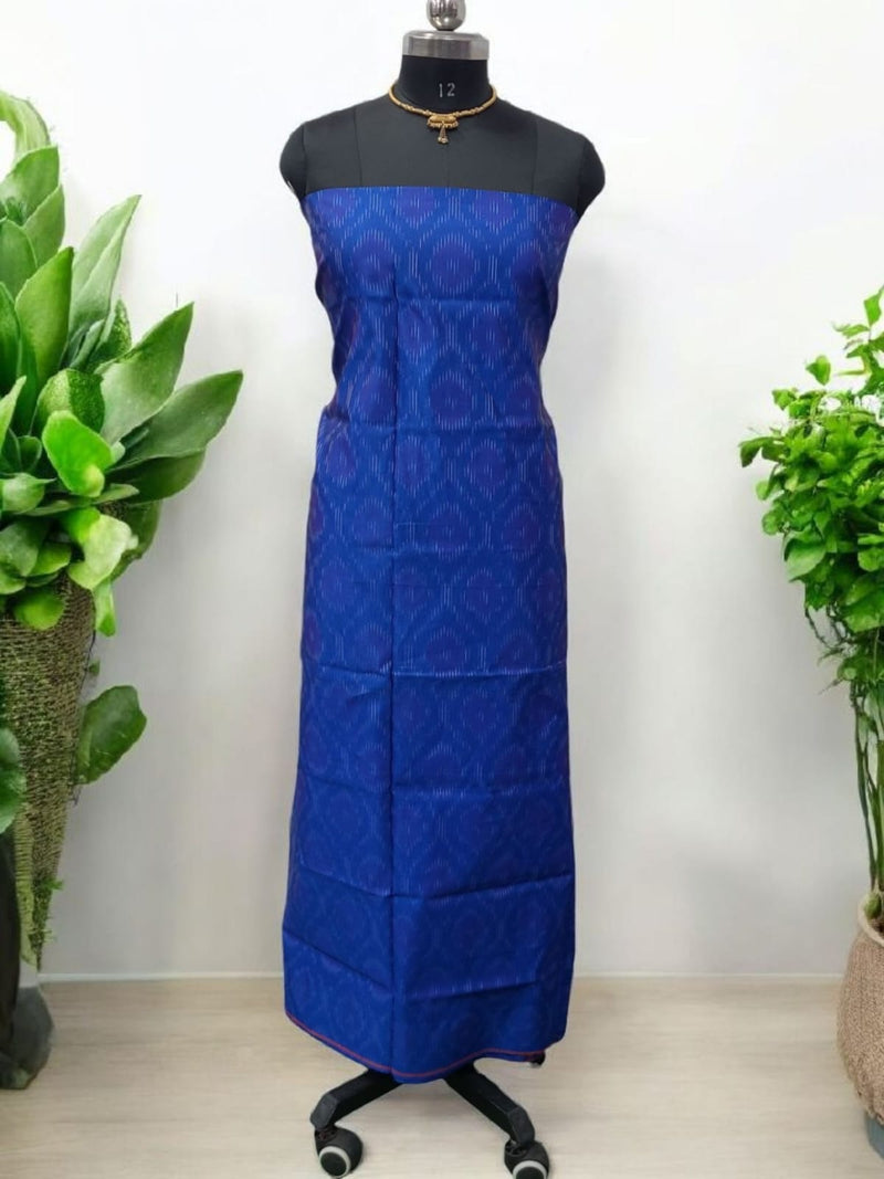 Pochampally Silk Ikat Unstitched 3 pc Salwar Suit - Leheriya