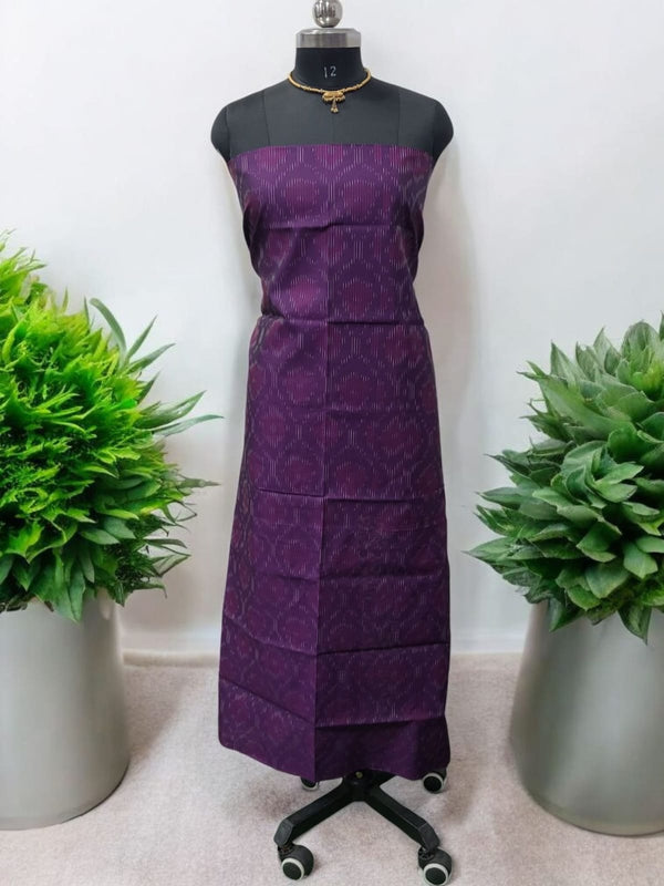 Pochampally Silk Ikat Unstitched 3 pc Salwar Suit - Leheriya