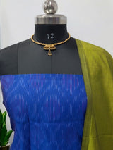 Pochampally Silk Ikat Unstitched 3 pc Salwar Suit - Leheriya