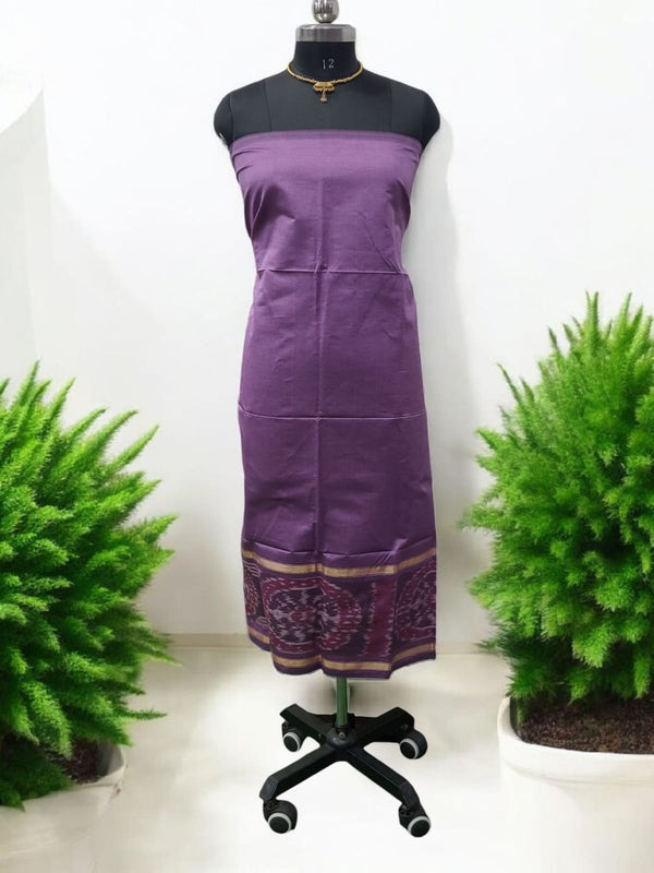 Pochampally Silk Ikat Unstitched 3 pc Salwar Suit - Leheriya