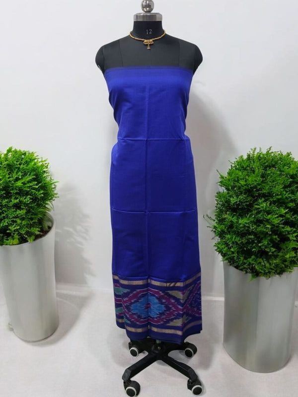 Pochampally Silk Ikat Unstitched 3 pc Salwar Suit - Leheriya