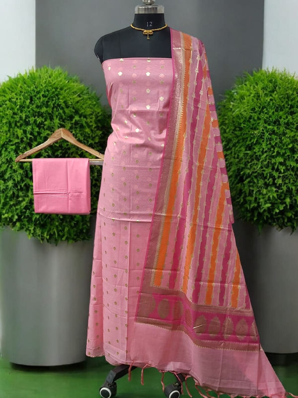 Premium Banarasi Silk Rangkat Unstitched Salwar Suit - Leheriya