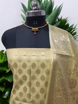 Premium Banarasi Silk Unstitched Salwar Suit - Leheriya