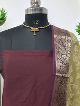 Premium Banarasi Silk Unstitched Salwar Suit - Leheriya