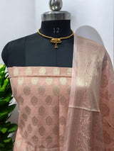 Premium Banarasi Silk Unstitched Salwar Suit - Leheriya