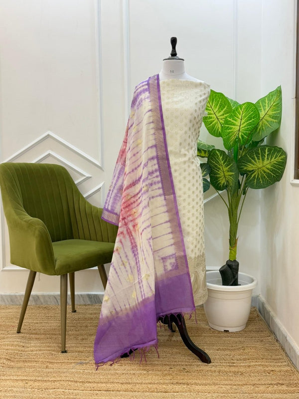Premium Chanderi Lorex 3 pc Salwar Suit - Leheriya