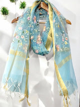 Premium Embroidery Work Organza Dupatta - Leheriya