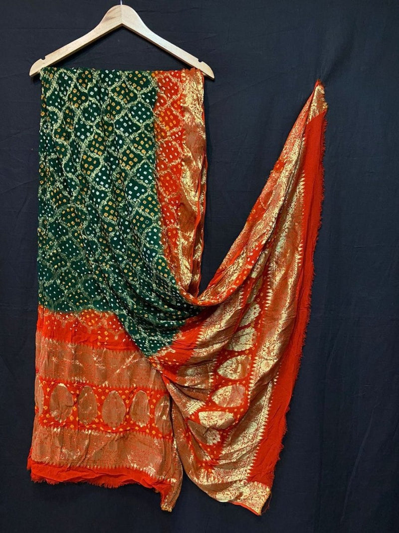 Premium Georgette Banarasi Bandhej Gharchola Dupattas - Leheriya