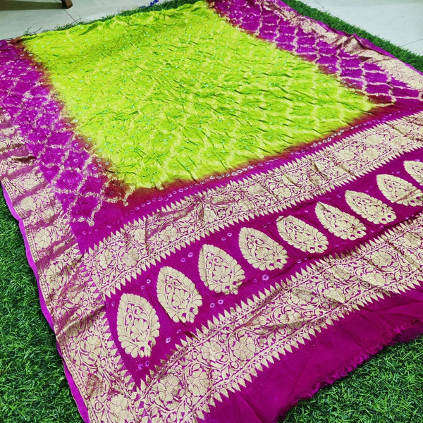 Premium Georgette Banarasi Bandhej Gharchola Dupattas - Leheriya